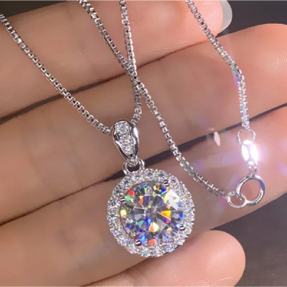 Women Elegant Jewelry Silver Necklace Pendants Gifts - Picture 4 of 4